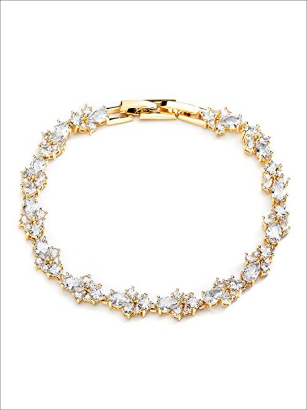 14k Gold Plated Cubic Zirconia Tennis Bracelet Wedding Bridal Gift